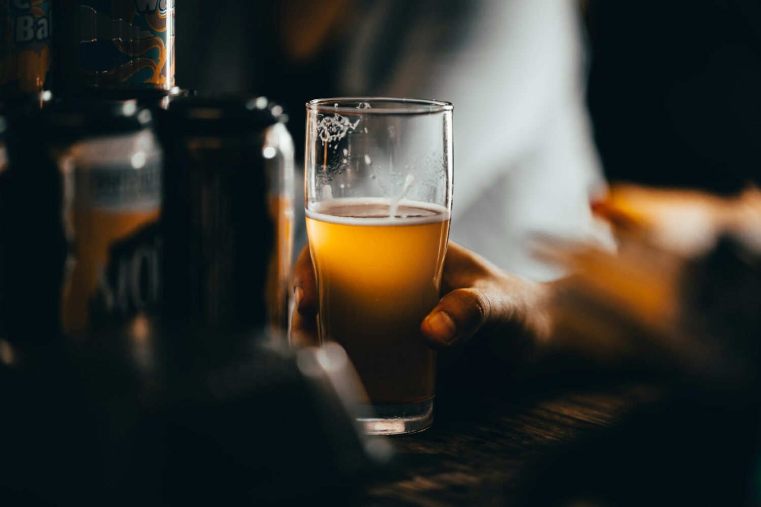 tasting beer